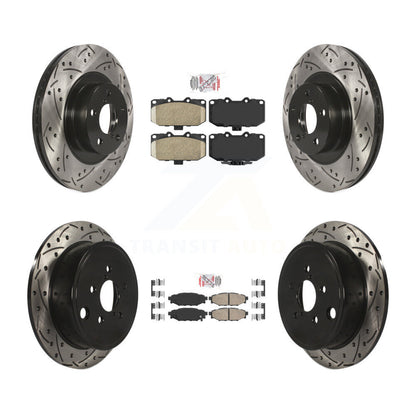 Kit de rotors de frein à fente percés avec tampons en céramique avant et arrière, pour Subaru Impreza WR 2008