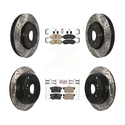 Kit de Rotors de frein à disque de fente de foret de tampon en céramique avant et arrière pour Honda CR-V Acura RD