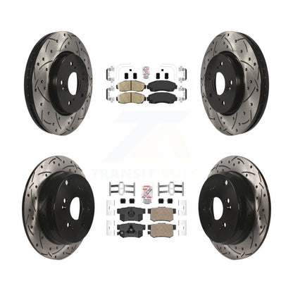 Kit de Rotors de frein à disque de fente de foret de tampon en céramique avant et arrière pour Honda CR-V Acura RD