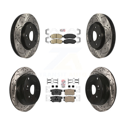 Kit de Rotors de frein à disque de fente de foret de tampon en céramique avant et arrière pour Honda CR-V Acura RD