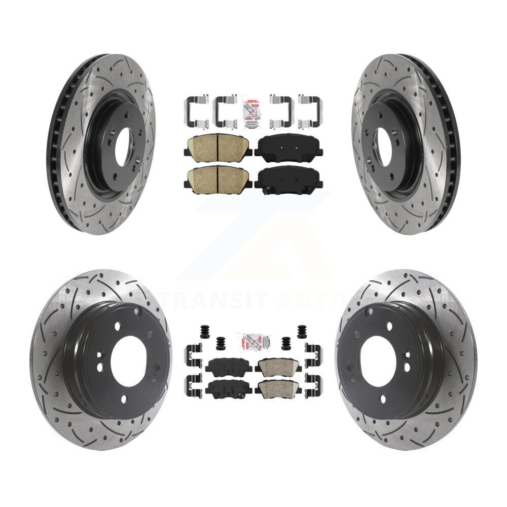 Kit de Rotors de frein à disque de fente de foret de manteau de protection en céramique avant et arrière pour Kia Optima 2.0