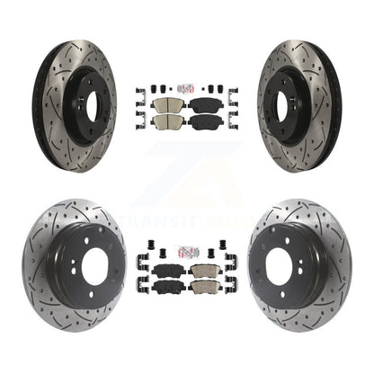 Kit de Rotors de frein à fente de forage de tampon en céramique avant et arrière pour Hyundai Sonata Kia Optim