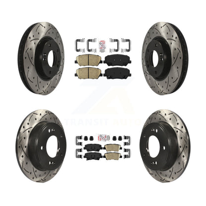 Kit de Rotor de frein à disque de fente de foret de manteau de protection en céramique avant et arrière pour Hyundai Veloste