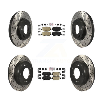 Kit de Rotor de frein avec coussinets en céramique avant et arrière, fente percée, pour Hyundai Elantra GT Ki