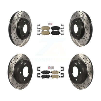 Kit de Rotor de frein avec coussinets en céramique avant et arrière, fente percée, pour Hyundai Elantra GT Ki
