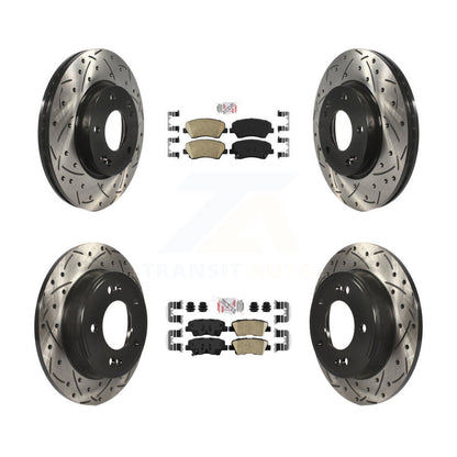 Kit de Rotor de frein avec coussinets en céramique avant et arrière, fente percée, pour Hyundai Elantra GT Ki