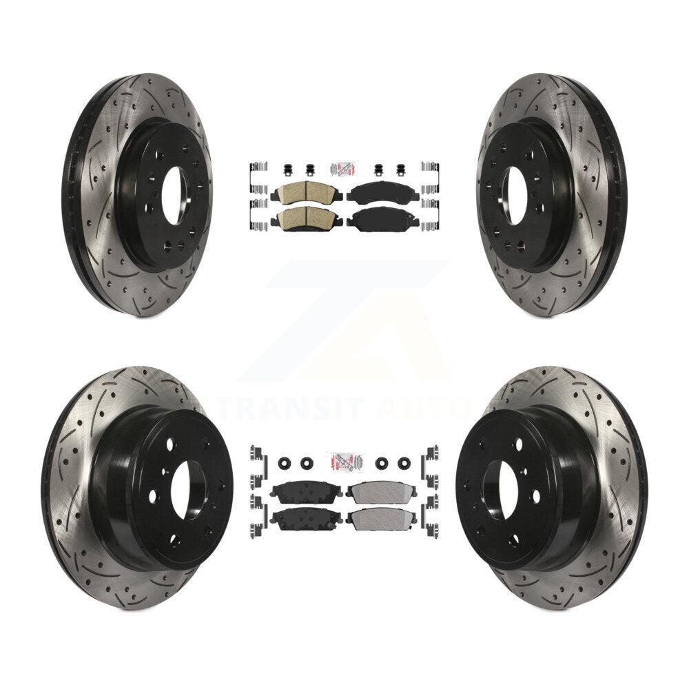 Kit de Rotor de frein à fente de forage de plaquette semi-métallique arrière en céramique avant pour Chevrolet X