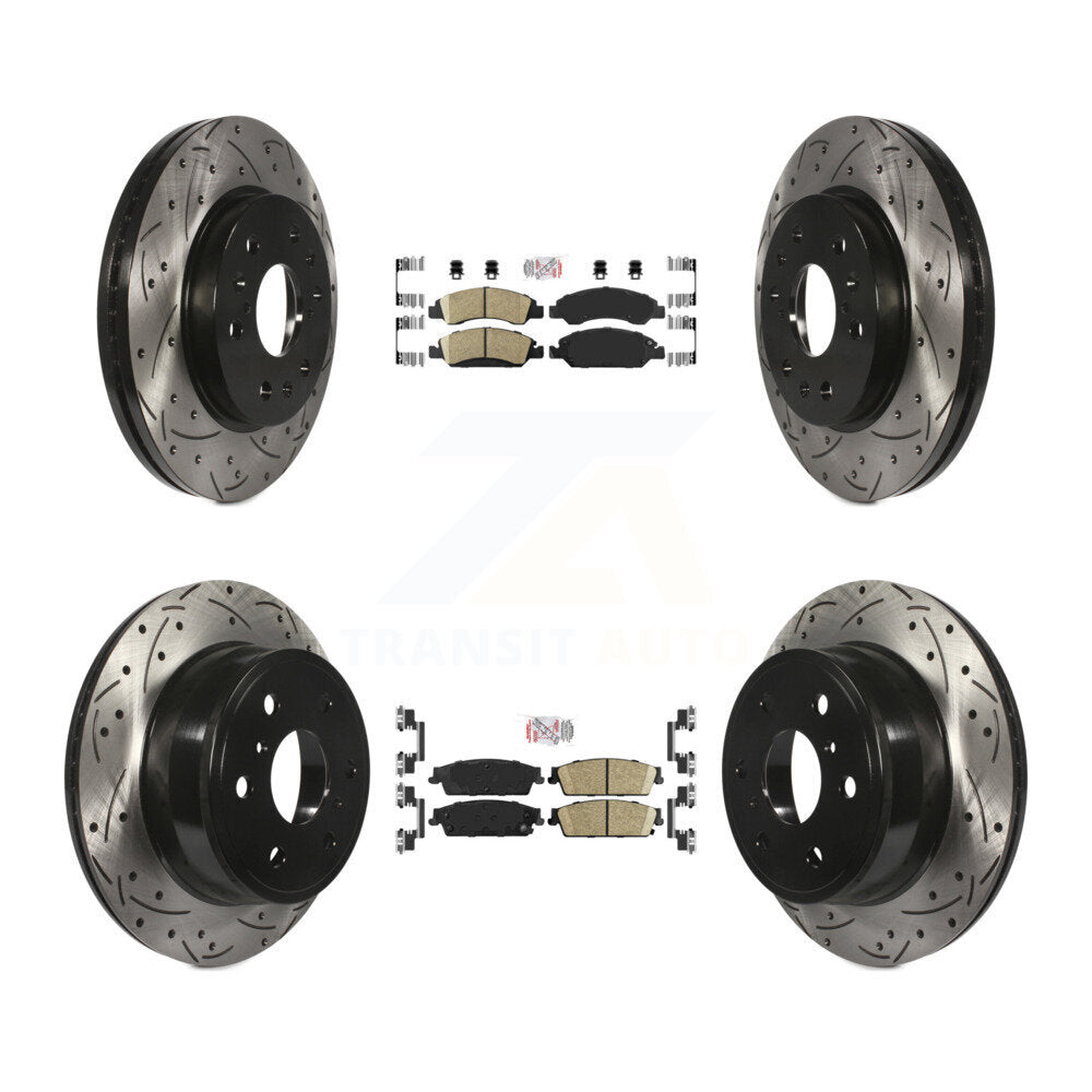 Kit de Rotors de frein à fente de forage de tampon en céramique avant et arrière pour Chevrolet GMC Sierra 150