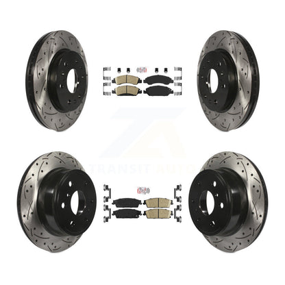 Kit de Rotors de frein à fente de forage de tampon en céramique avant et arrière pour Chevrolet GMC Sierra 150
