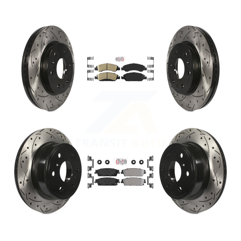 Kit de Rotor de frein à fente de forage de plaquette semi-métallique arrière en céramique avant pour Chevrolet X