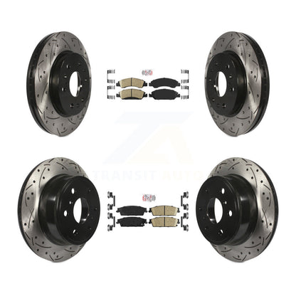 Kit de Rotors de frein à fente de forage de tampon en céramique avant et arrière pour Chevrolet GMC Sierra 150