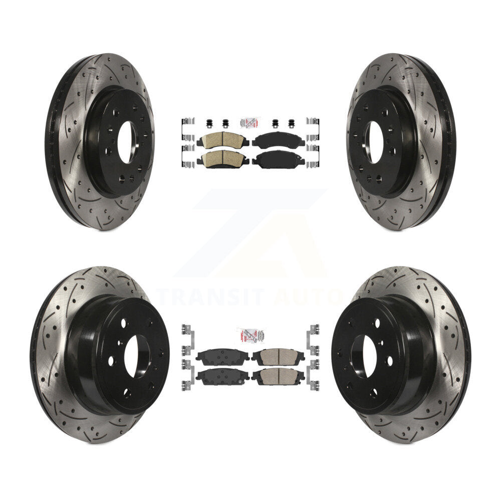 Kit de Rotors de frein à fente de forage de tampon en céramique avant et arrière pour GMC Sierra 1500 Chevrole