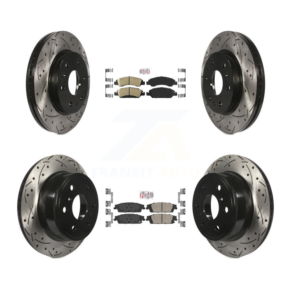 Kit de Rotors de frein à fente de forage de tampon en céramique avant et arrière pour GMC Sierra 1500 Chevrole