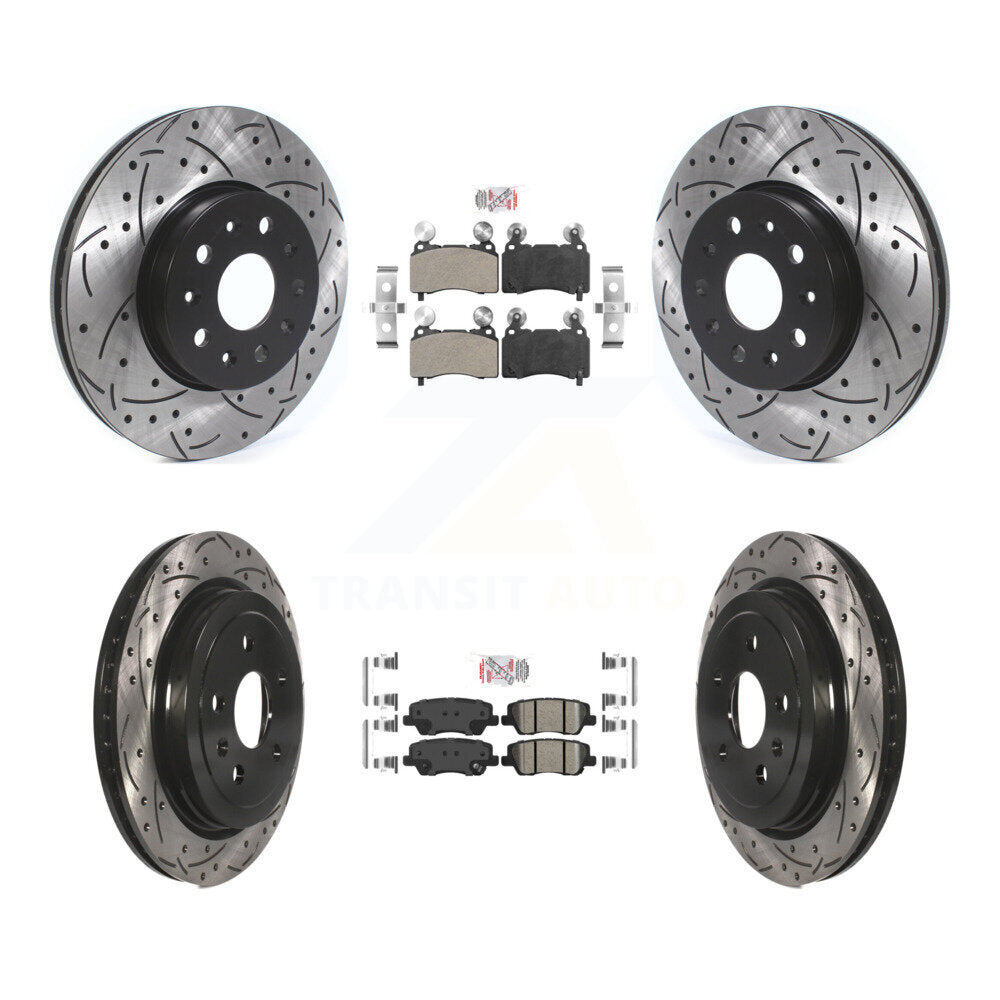 Kit de Rotor de frein à fente de forage en céramique avant semi-métallique arrière pour Cadillac CT