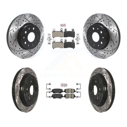Kit de Rotor de frein à fente de forage en céramique avant semi-métallique arrière pour Cadillac CT