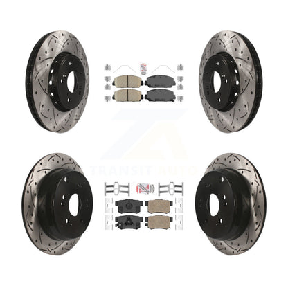 Kit de Rotor de frein à disque à fente percée avec tampons en céramique avant et arrière pour Acura RD 2013 – 2018