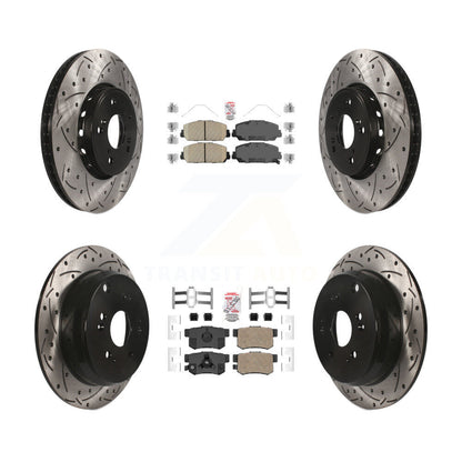 Kit de Rotor de frein à disque à fente percée avec tampons en céramique avant et arrière pour Acura RD 2013 – 2018