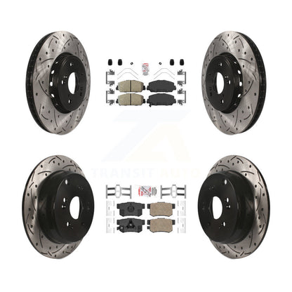 Kit de Rotor de frein à disque à fente percée avec tampons en céramique avant et arrière pour Acura RD 2013 – 2018