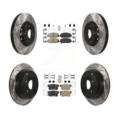 Kit de Rotor de frein à disque à fente percée avec tampons en céramique avant et arrière pour Acura RD 2013 – 2018
