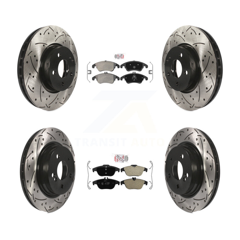 Kit de Rotor de frein à fente percée à plaquettes semi-métalliques avant et arrière, pour Mercedes-Benz C30