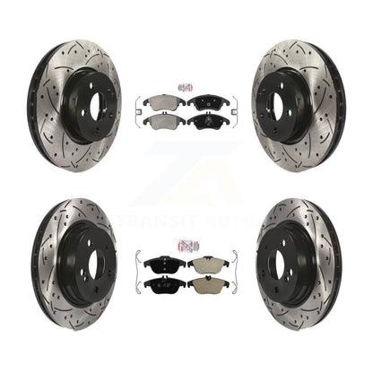 Kit de Rotor de frein à fente percée à plaquettes semi-métalliques avant et arrière, pour Mercedes-Benz C30