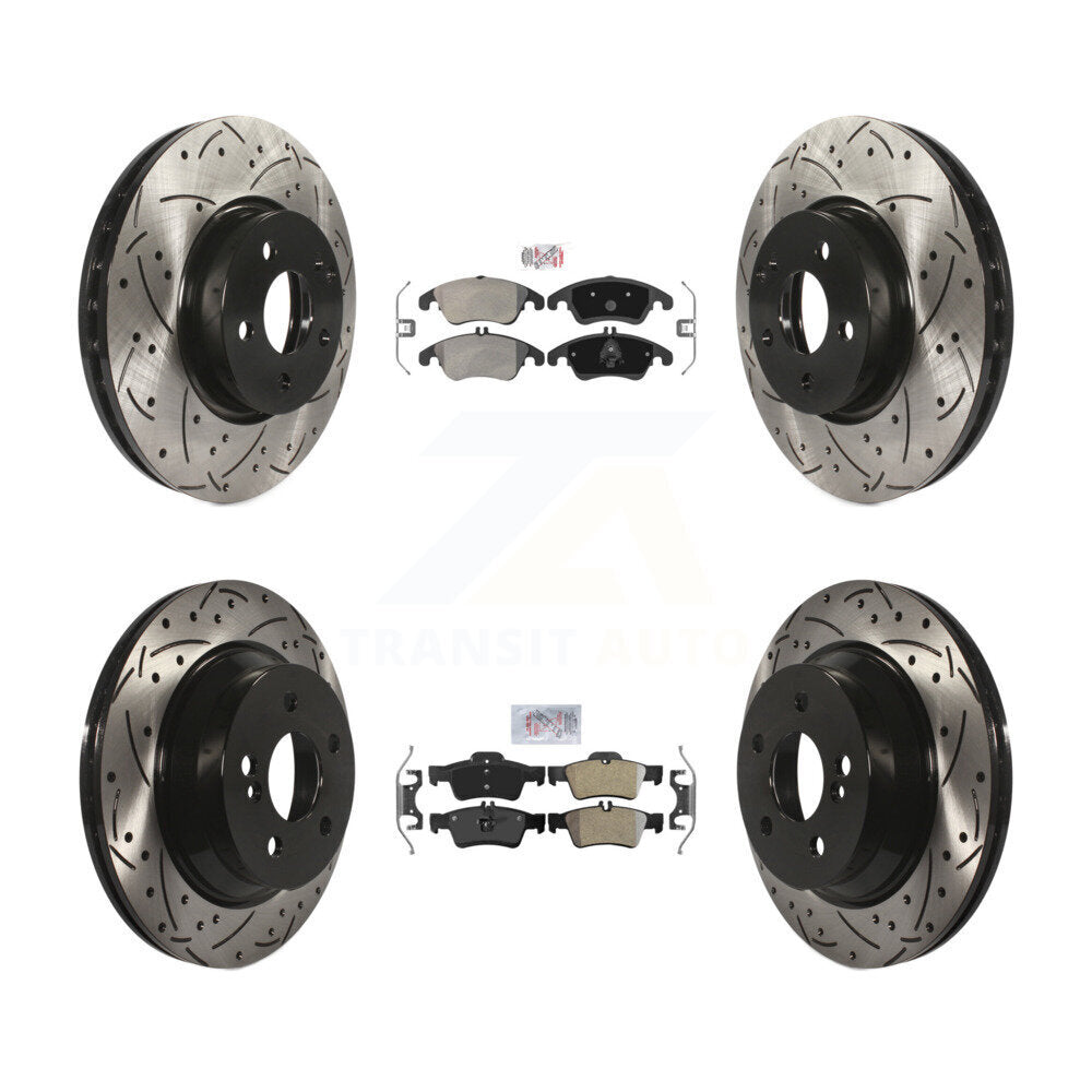 Kit de Rotor de frein à fente percée à plaquettes semi-métalliques avant et arrière, pour Mercedes-Benz E35