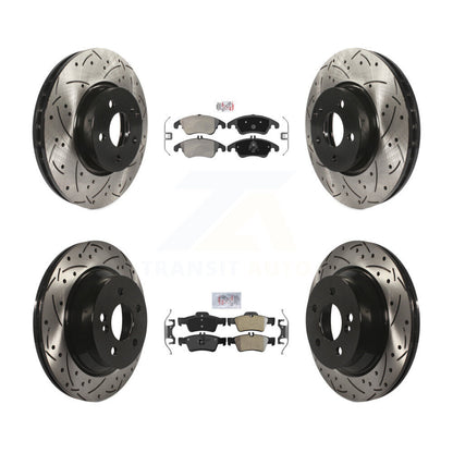 Kit de Rotor de frein à fente percée à plaquettes semi-métalliques avant et arrière, pour Mercedes-Benz E35