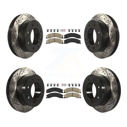 Kit de Rotors de frein à fente de forage de tampon en céramique avant et arrière pour GMC Chevrolet Sierra 250