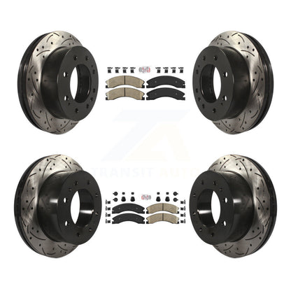 Kit de Rotors de frein à fente de forage de tampon en céramique avant et arrière pour GMC Chevrolet Sierra 250