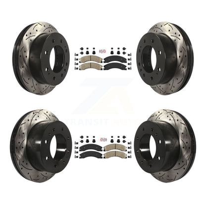 Kit de Rotors de frein à fente de forage de tampon en céramique avant et arrière pour GMC Chevrolet Sierra 250