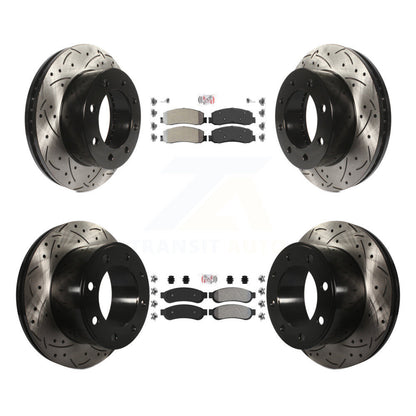 Kit de Rotor de frein à fente de forage de tampon semi-métallique avant et arrière pour Ford F-350 Super 4W