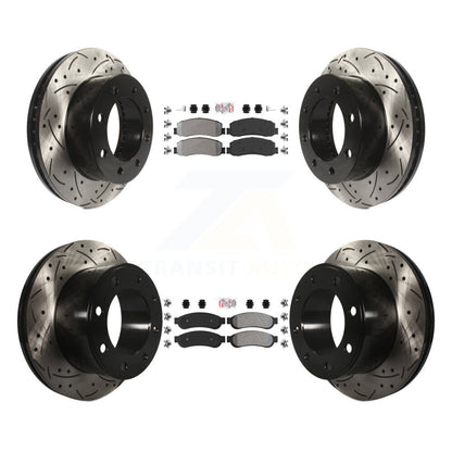 Kit de Rotor de frein à fente de forage de tampon semi-métallique avant et arrière pour Ford F-350 Super 4W