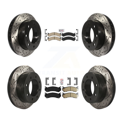 Kit de Rotors de frein à fente de forage de tampon en céramique avant et arrière pour Chevrolet GMC Sierra 250