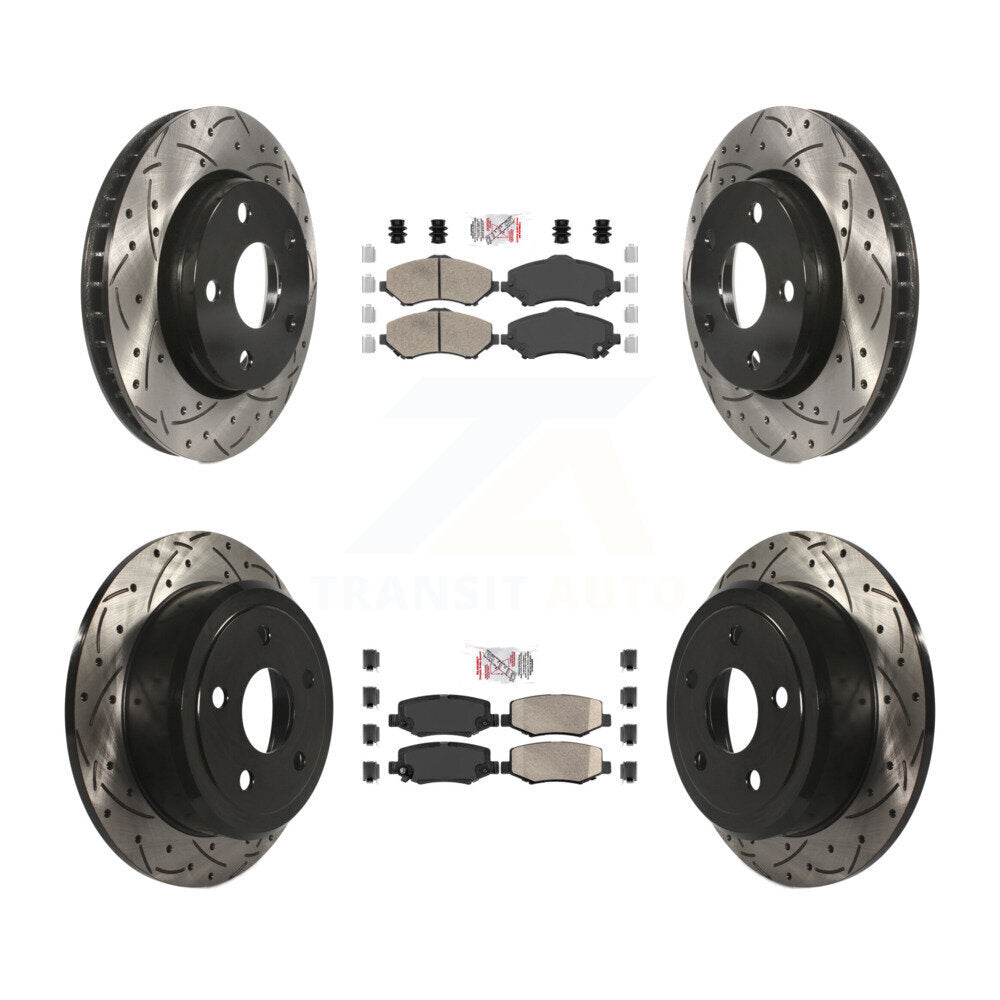 Kit de Rotor de frein à disque de fente de foret de manteau de protection en céramique avant et arrière pour Jeep Wrangler J