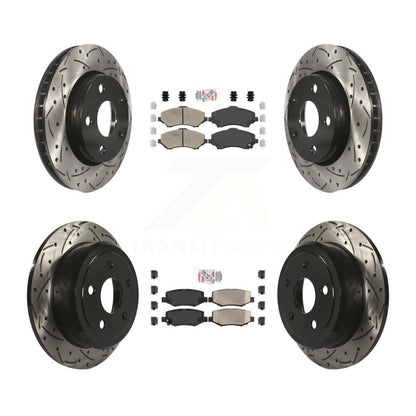 Kit de Rotor de frein à disque de fente de foret de manteau de protection en céramique avant et arrière pour Jeep Wrangler J