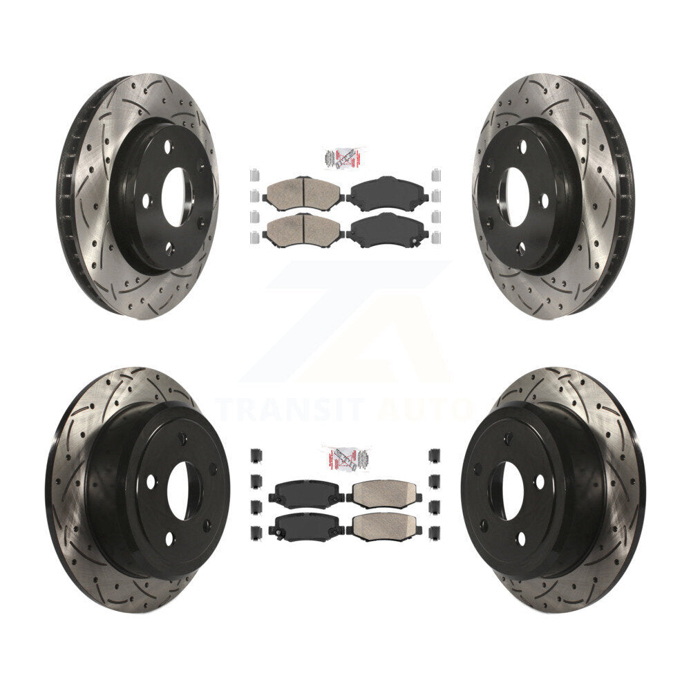 Kit de Rotor de frein à disque de fente de foret de manteau de protection en céramique avant et arrière pour Jeep Wrangler J