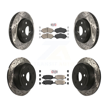 Kit de Rotor de frein à disque de fente de foret de manteau de protection en céramique avant et arrière pour Jeep Wrangler J