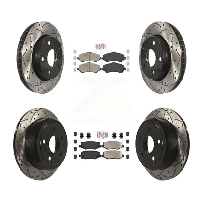 Kit de Rotor de frein à disque de fente de foret de manteau de protection en céramique avant et arrière pour Jeep Wrangler J