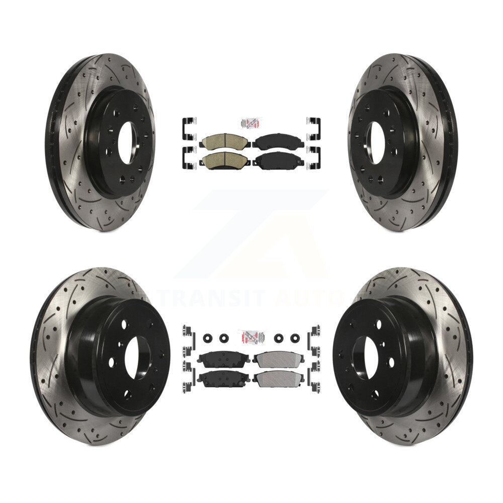 Kit de Rotor de frein à fente de forage de plaquette semi-métallique arrière en céramique avant pour Chevrolet X
