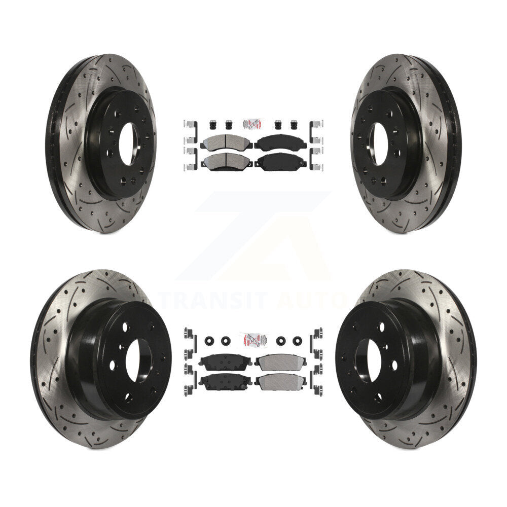 Kit de rotors de frein à fente de forage semi-métallique avant et arrière pour Chevrolet Avalanch