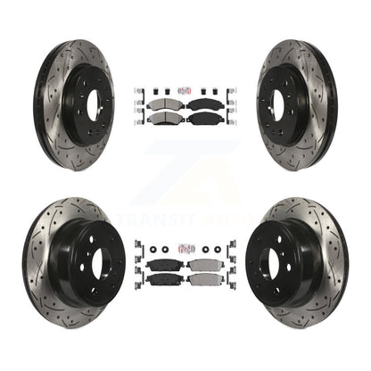 Kit de rotors de frein à fente de forage semi-métallique avant et arrière pour Chevrolet Avalanch