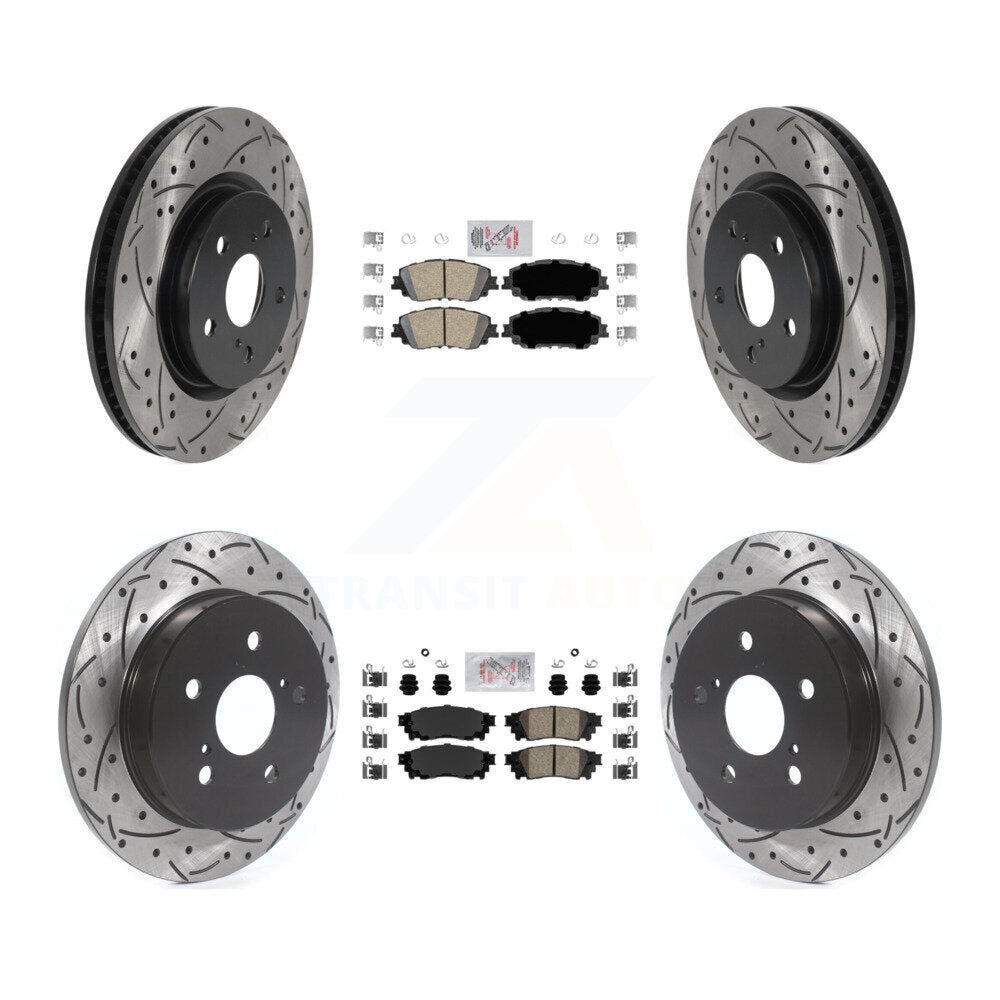Kit de Rotors de frein à fente de forage de tampon en céramique avant et arrière pour Toyota RAV4 Camry Coroll