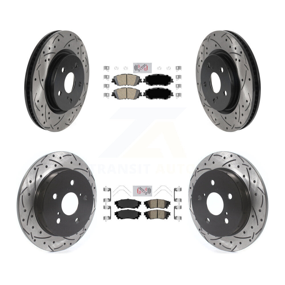 Kit de Rotors de frein à fente de forage de tampon en céramique avant et arrière pour Toyota RAV4 Camry Coroll