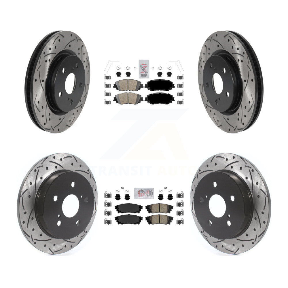 Kit de Rotors de frein à fente de forage de tampon en céramique avant et arrière pour Toyota RAV4 Camry Coroll