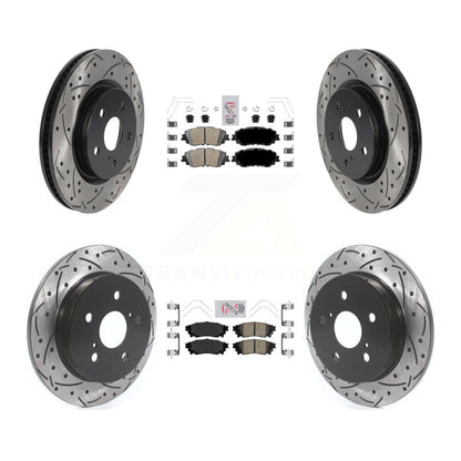 Kit de Rotors de frein à fente de forage de tampon en céramique avant et arrière pour Toyota RAV4 Camry Coroll