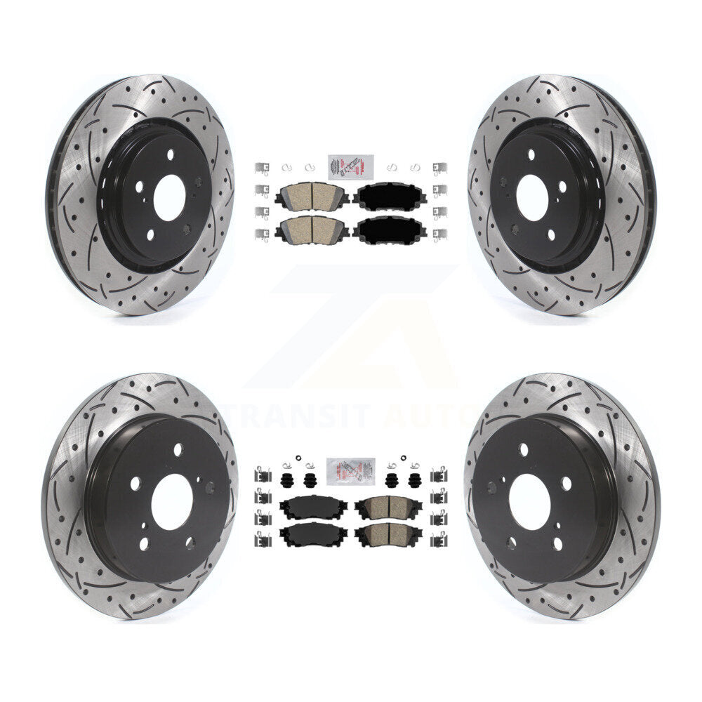 Kit de Rotor de frein à disque, fente de perçage, tampon en céramique avant et arrière, pour Toyota Camry XS 2020