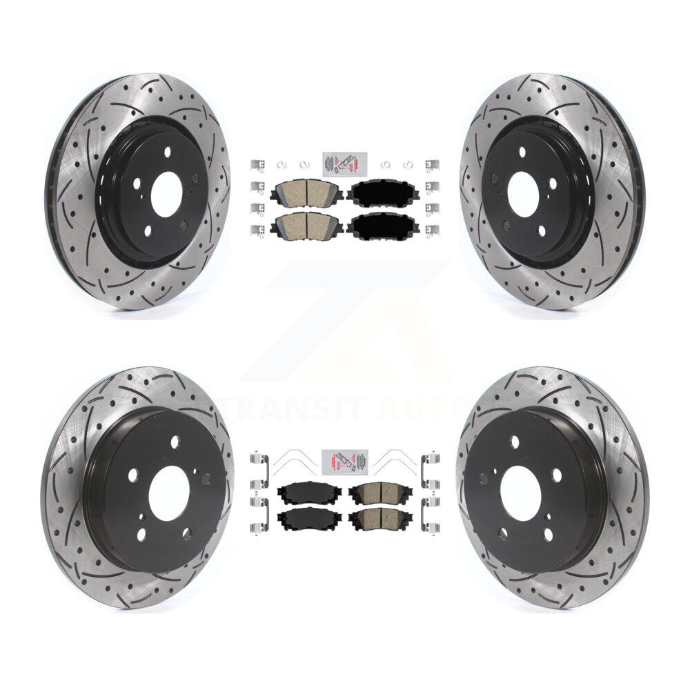 Kit de Rotor de frein à disque, fente de perçage, tampon en céramique avant et arrière, pour Toyota Camry XS 2020