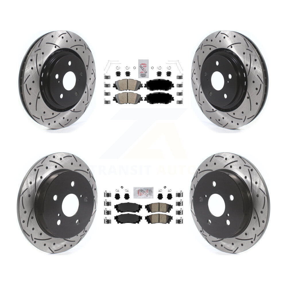 Kit de Rotor de frein à disque, fente de perçage, tampon en céramique avant et arrière, pour Toyota Camry XS 2020