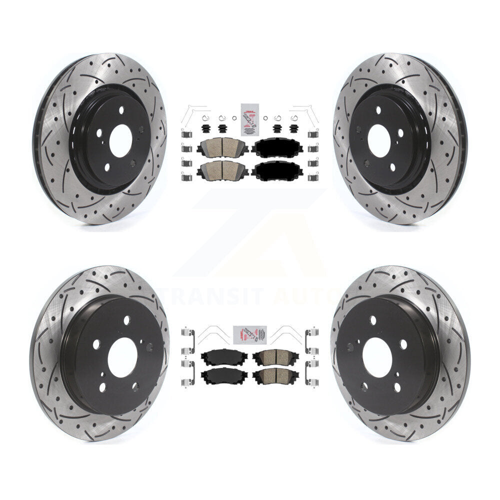 Kit de Rotor de frein à disque, fente de perçage, tampon en céramique avant et arrière, pour Toyota Camry XS 2020