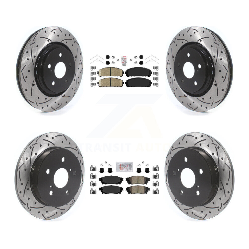 Kit de rotors de frein à fente percée avec tampons en céramique avant et arrière, pour Toyota Camry Avalon TR